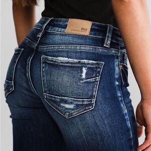 BKE Jeans Women's 25 Blue Stella Slim Fit Low Rise Ankle Skinny Distressed
